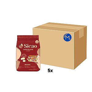 Caixa Chocolate Gold Branco Gotas 5 pacotes de 2,05Kg - Sicao