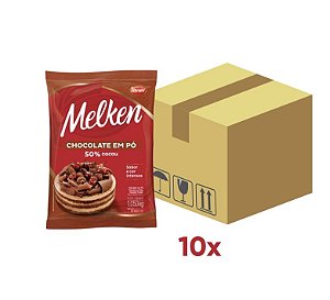 Caixa Chocolate Em Pó 50% Melken com 10 pacotes de 1,050 Kg - Harald