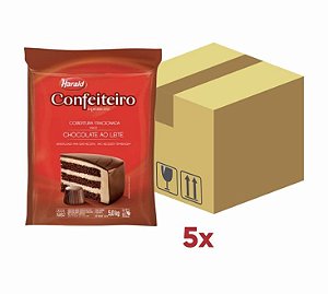 Caixa Chocolate Confeiteiro Ao Leite Barra com 5 barras de 5Kg Harald