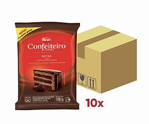 Caixa Cobertura Fracionada Confeiteiro Gotas Meio Amargo 10x1kg Harald Atacado