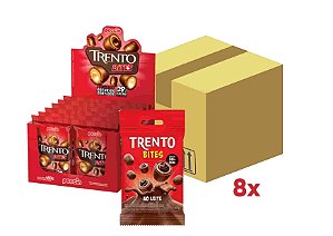 Caixa de Rolinhos De Wafer Trento Bites Ao Leite c/ 8 displays de 12 Unidades-  Peccin