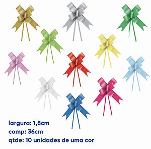 Laço Pronto Liso Carber 1,8x36cm com 10 unidades