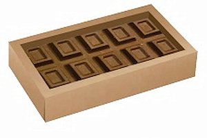 Caixa para Tablete de Chocolate Carber Kraft 18x10x3,5cm com 10 unidades