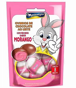 Ovinhos de Páscoa Chocolate ao Leite com Recheio de Morango Montevergine 85g