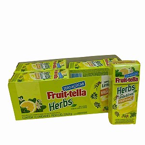 Bala Fruittella Herbs Limão e Ervas com 12 unidades
