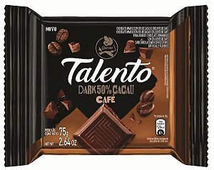 Chocolate Garoto Talento Dark 50% Cacau Café 75g