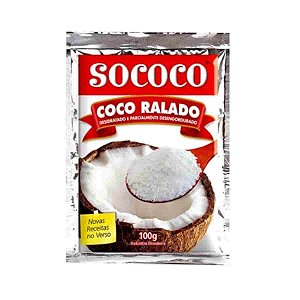 Coco Ralado Sococo desidratado e parcialmente desengordurado 100g