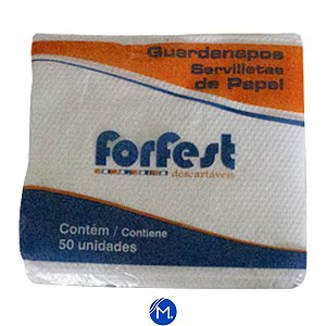 Guardanapo Forfest Branco 20x22cm com 50 unidades