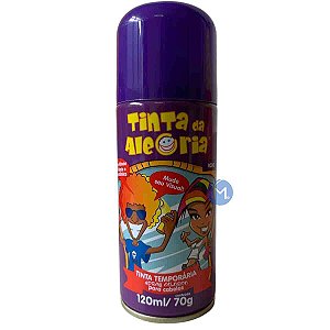 Tinta Spray Temporária Pinta Cabelo Roxo Da Alegria 120ml