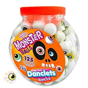 Big Chicle Monster Balls Danilla Foods com 125 unidades de 8g