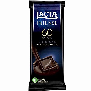 Barra de Chocolate Intense 60% Cacau Lacta 85g