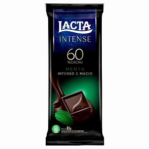 Barra de Chocolate Intense Menta 60% Cacau Lacta 85g