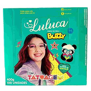 Chicle Buzzy Luluca Hortelã  com 100 unidades