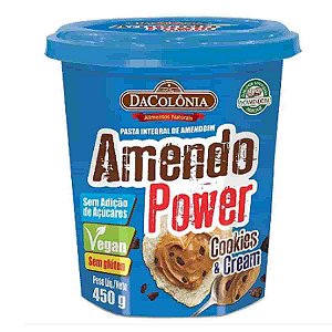 Pasta de Amendoim Amendopower Cookies&Cream DaColônia 450g