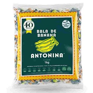Bala de Banana Natural Antonina 1kg