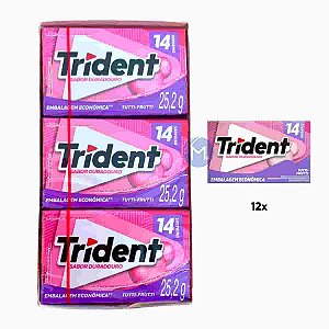 Caixa Trident Tutti-Frutti com 12 unidades