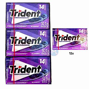 Chiclete Trident Blueberry com 12 unidades