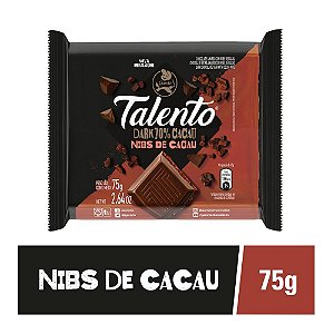 Chocolate Talento Dark Nibs 70% cacau  75g - Garoto