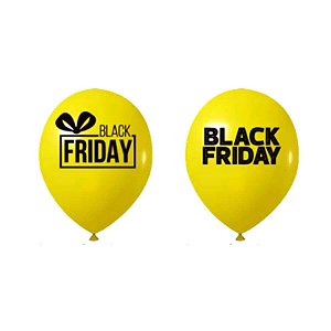 Balão Redondo n°9 Amarelo Black Friday Joy com 25 unidades