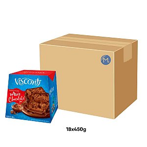 Caixa Panettone Chocottone Mais Chocolate Visconti com 18 unidades de 450g