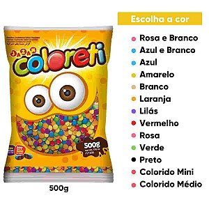 Confete Chocolate Coloreti Jazam 500g Escolha a Cor