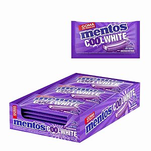 Goma de Mascar Mentos Cool White Blue Raspberry Perfetti com 15 unidades