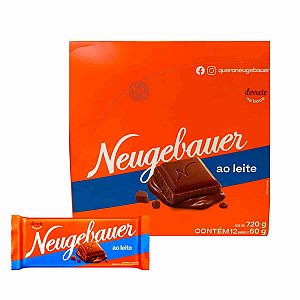 Barra de Chocolate Ao Leite Neugebauer com 12 unidades de 60g