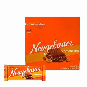 Barra de Chocolate Ao Leite com Amendoim Neugebauer com 12 unidades de 55g