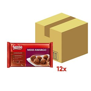Caixa Barra de Chocolate Meio Amargo Nestlé 12 un de 1kg