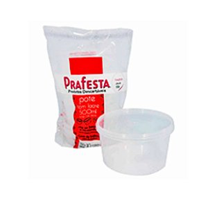 Kit com Potes Redondos com Lacre Prafesta 500ml com 10 unidades