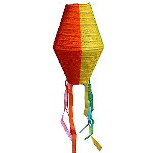 Balão Lanterna Colorido de Papel Festa Junina Losango 30cm