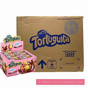 Caixa Chocolate Arcor Tortuguita  Napolitano 12 displays com 24/18g