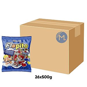 Caixa Pirulito Flopito Coração Colorido Florestal 26 Pacotes de 500g