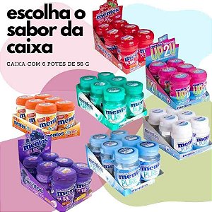 Chiclete Goma de mascar Mentos Display com 6 potes | Escolha o Sabor