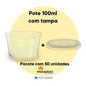 Pote Descartável 100ml com Tampa Minaplast