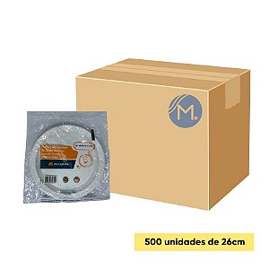 Caixa Prato Descartável Raso Branco 26cm  com 500 unidades Minaplast