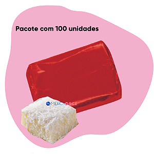 Papel Alumínio para Bolo Gelado 20x22cm Vermelho Carber com 100 unidades