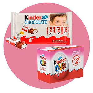 Kit Kinder Barrinha + Kinder Ovo Rosa
