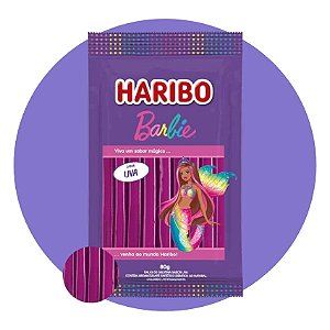 Bala Gelatina Tubo Barbie Uva Haribo 80g