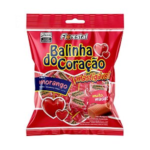 Bala Mastigável Morango Balinha do Coração 100g