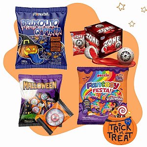 Kit 4 Melhores Doces Halloween Dia das Bruxas Candy