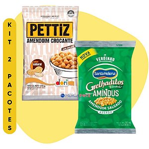 Kit Amendoim Pettiz Natural + Amendoim Grelhaditos 1kg
