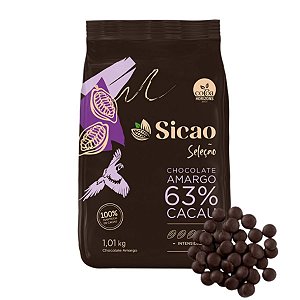 Chocolate gotas amargo Seleção 63% Cacau 1,01Kg Sicao