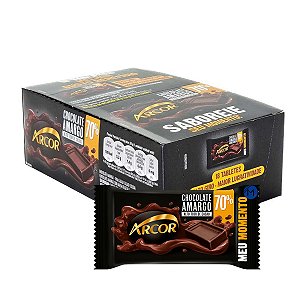 Chocolate Tablete 70% cacau caixa 18 unidades de 20g Arcor