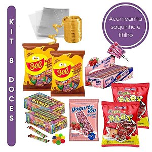 Kit Sacolinha Surpresa Bala Pirulito Chocolate 50 kits