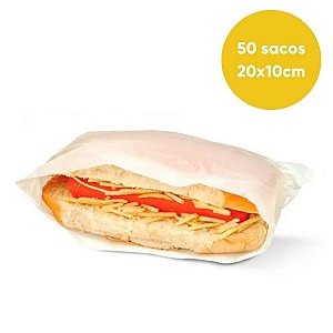 Saco De Hot Dog Cachorro Quente com 50 unidades