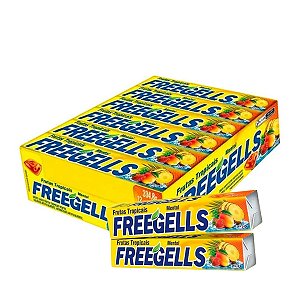 Bala Freegells Frutas Tropicais com 12 unidades Riclan