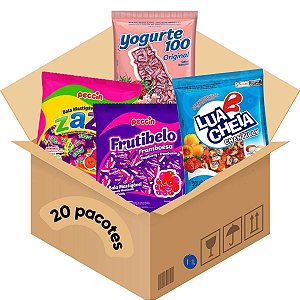 Kit 20 pacotes de balas mastigáveis Mix