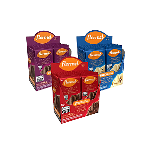 Chocolate 12 un de 20g Zero Açúcar Flormel Escolha o sabor