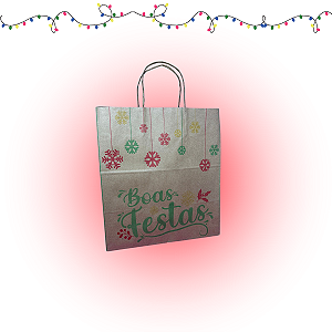 Sacola Kraft Eco (PMF) Boas Festas Ideia com 10 unidades